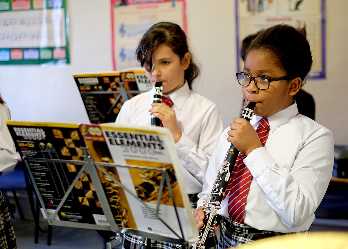 Abercorn School children playing clarinet - photography by Olivia Wild Howarth of London